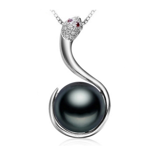 pendentif perle noire