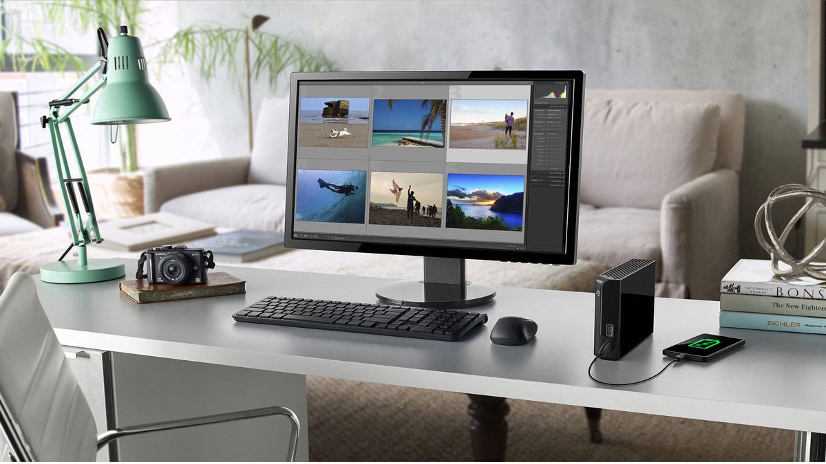 Image of PC with external HDD from Seagate